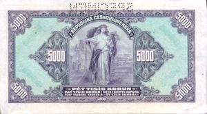 Czechoslovakia, 5,000 Koruna, P19s