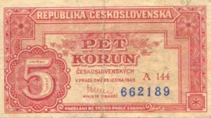 Czechoslovakia, 5 Koruna, P68a