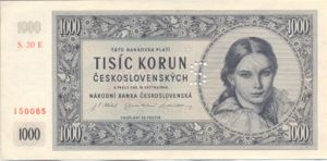 Czechoslovakia, 1,000 Koruna, P74s