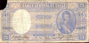 Chile, 5 Peso, P91b