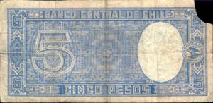 Chile, 5 Peso, P91b