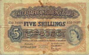 East Africa, 5 Shilling, P33 v1