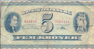 Denmark, 5 Krone, P42a