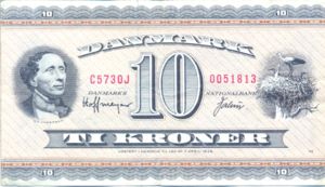 Denmark, 10 Krone, P44v, P44ag