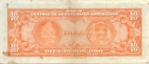 Dominican Republic, 10 Peso Oro, P62 Sign.1