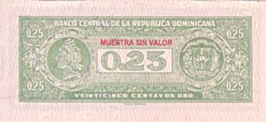 Dominican Republic, 25 Centavo Oro, P88s