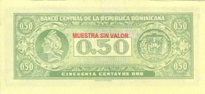 Dominican Republic, 50 Centavo Oro, P90s