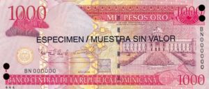 Dominican Republic, 1,000 Peso Oro, P180s
