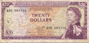 East Caribbean States, 20 Dollar, P15o