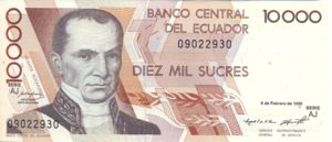 Ecuador, 10,000 Sucre, P127b