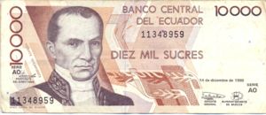 Ecuador, 10,000 Sucre, P127c