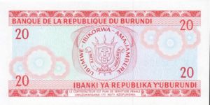 Burundi, 20 Franc, P27c v1