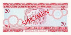 Burundi, 20 Franc, P27cs