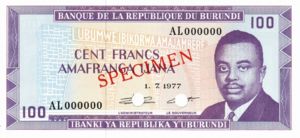 Burundi, 100 Franc, P29as