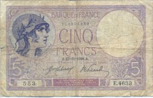 France, 5 Franc, P72a
