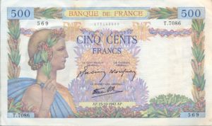 France, 500 Franc, P95b