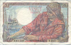 France, 20 Franc, P100c