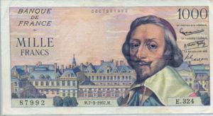 France, 1,000 Franc, P134b