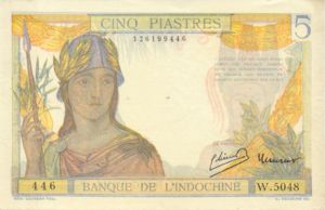 French Indochina, 5 Piastre, P55d