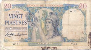 French Indochina, 20 Piastre, P56b