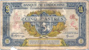 French Indochina, 5 Piastre, P64