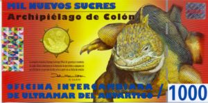 Galapagos Islands, 1,000 Nuevos Sucres, 