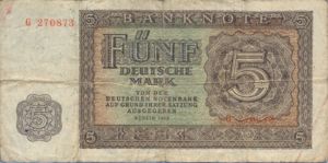 Germany - Democratic Republic, 5 Deutsche Mark, P11a