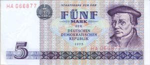 Germany - Democratic Republic, 5 Mark, P27a