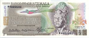 Guatemala, 1/2 Quetzal, P58b v1