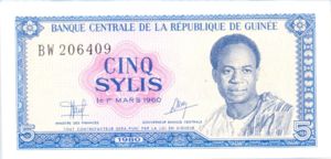 Guinea, 5 Syli, P22a