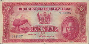 New Zealand, 50 Pound, P157, 157, Sale 103 lot 2730, Sale 90 lot 2613