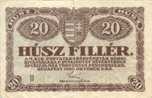 Hungary, 20 Filler, P43