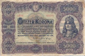 Hungary, 5,000 Korona, P67