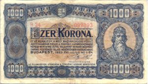 Hungary, 1,000 Korona, P75a