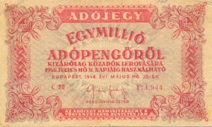 Hungary, 1,000,000 Adopengo, P140b
