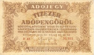 Hungary, 10,000 Adopengo, P143a