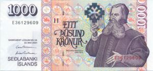 Iceland, 1,000 Krone, P59b Sign.1