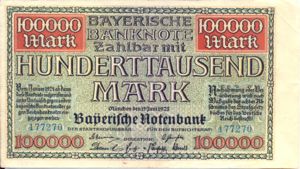 German States, 100,000 Mark, S928