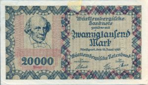 German States, 20,000 Mark, S983