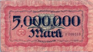 German States, 5,000,000 Mark, S988