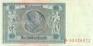 Germany, 10 Reichsmark, P180a E