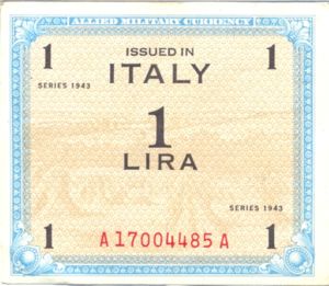Italy, 1 Lira, M10b