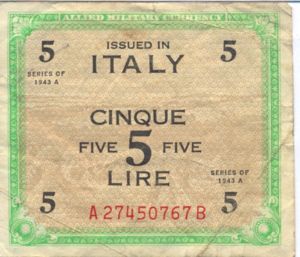 Italy, 5 Lira, M18b