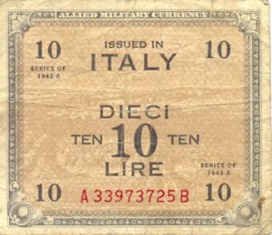 Italy, 10 Lira, M19b