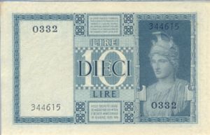 Italy, 10 Lira, P25b