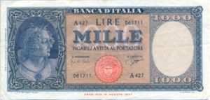 Italy, 1,000 Lira, P88d