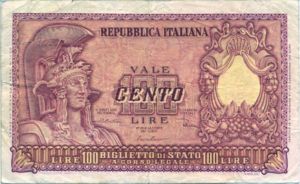 Italy, 100 Lira, P92b