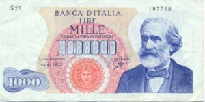 Italy, 1,000 Lira, P96c