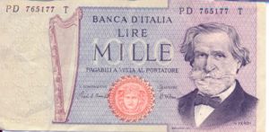 Italy, 1,000 Lira, P101h