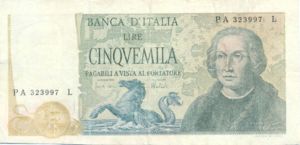Italy, 5,000 Lira, P102b